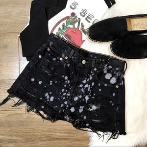 Levi’s 501 Splattered Distress Dark Denim …